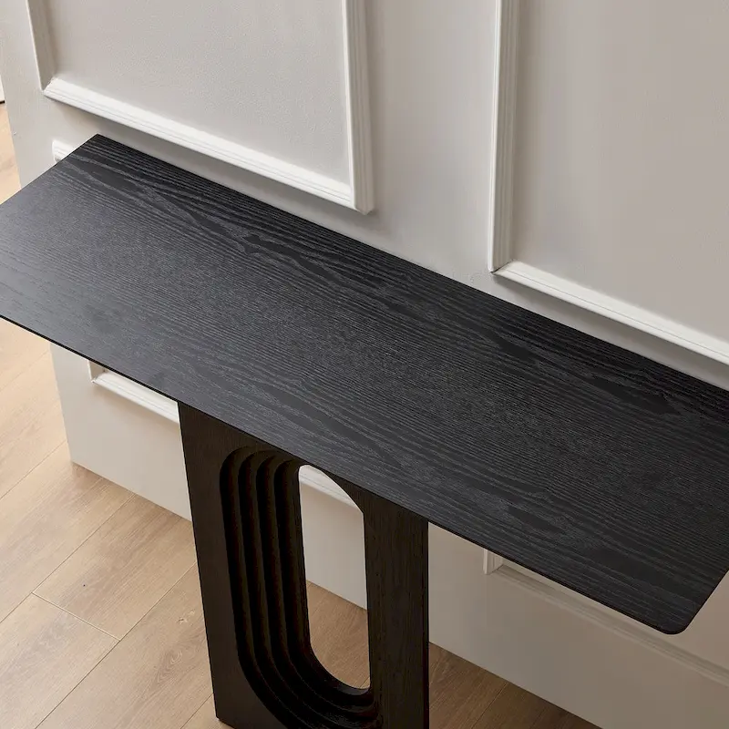 Modern Narrow Console Table with Unique Loopback Design