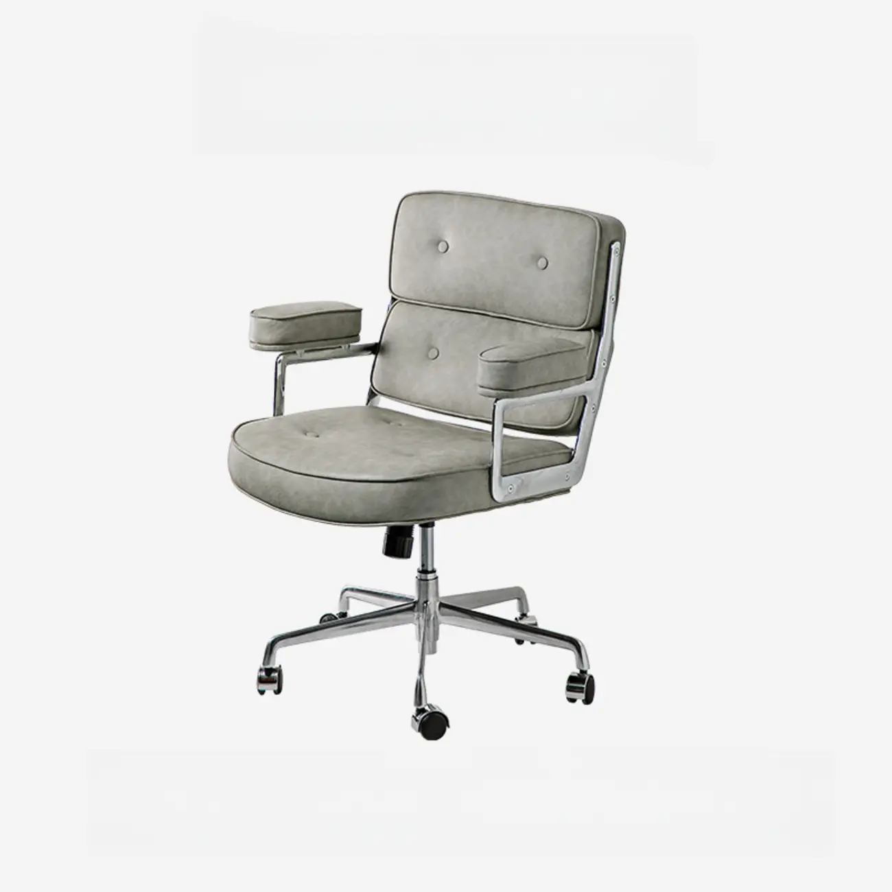 Upholstered Apricot Leather Adjustable Swivel Office Chair
