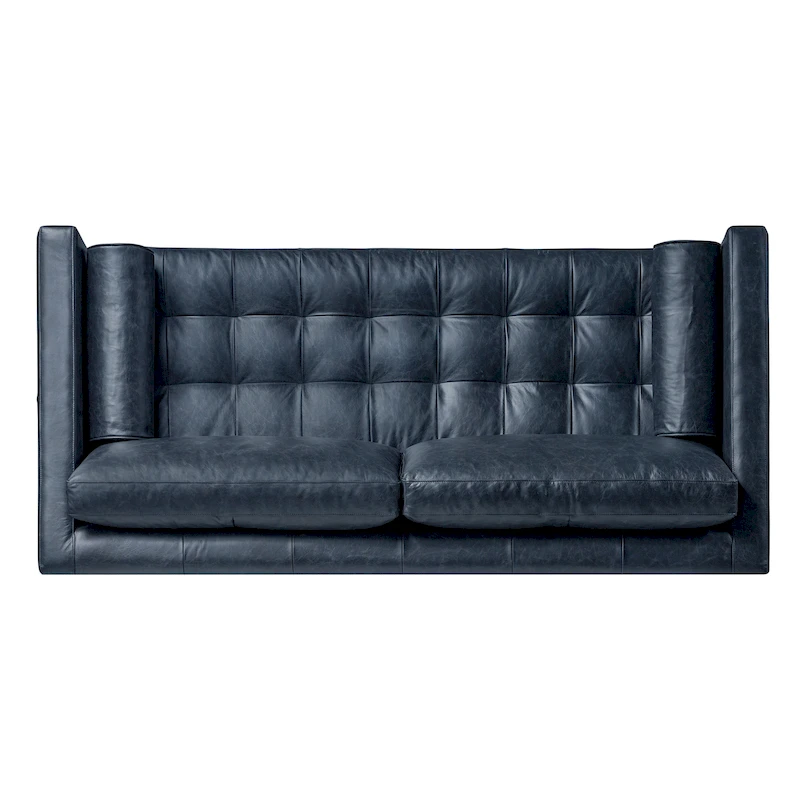 Poly & Bark Napa 82 Leather Pull-Out Convertible Sleeper Sofa - Full Grain Genuine Italian Leather
