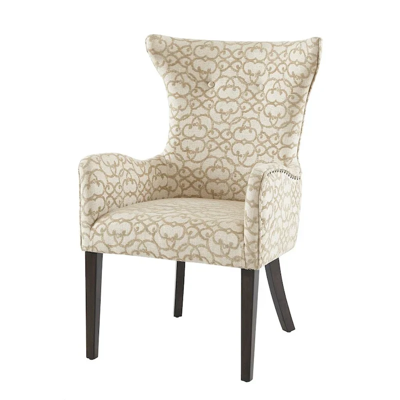 Arm Dining Chair Set of 2, Bronze Nailheads Trim Accent Chairs