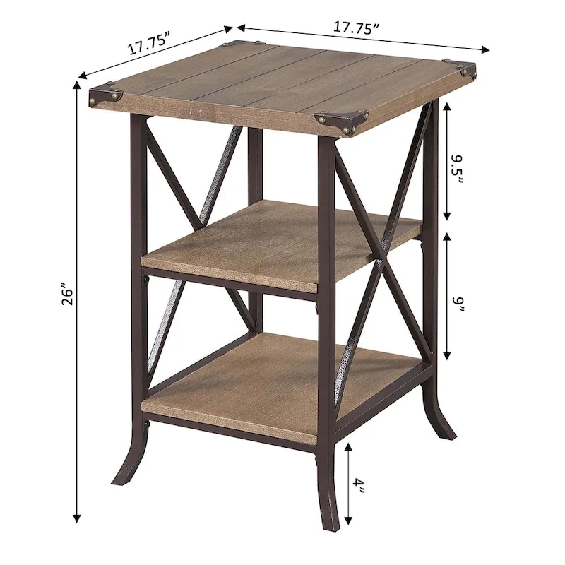 Convenience Concepts Brookline End Table with Shelves