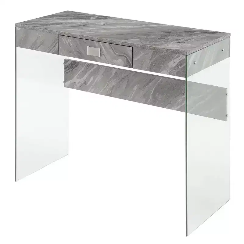 36 Breighton Home Uptown Glass Desk with Drawer