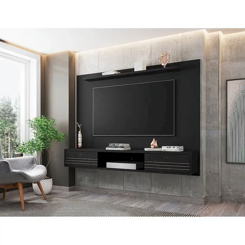 Liberty Mid Century Modern Wood 70.86 Floating Living Room Entertainment Furniture