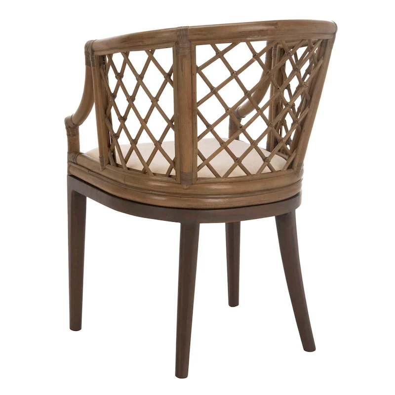 Theona Rattan Lattice Arm Chair - 22.3W x 23L x 31.3H - 22Wx23Dx31H