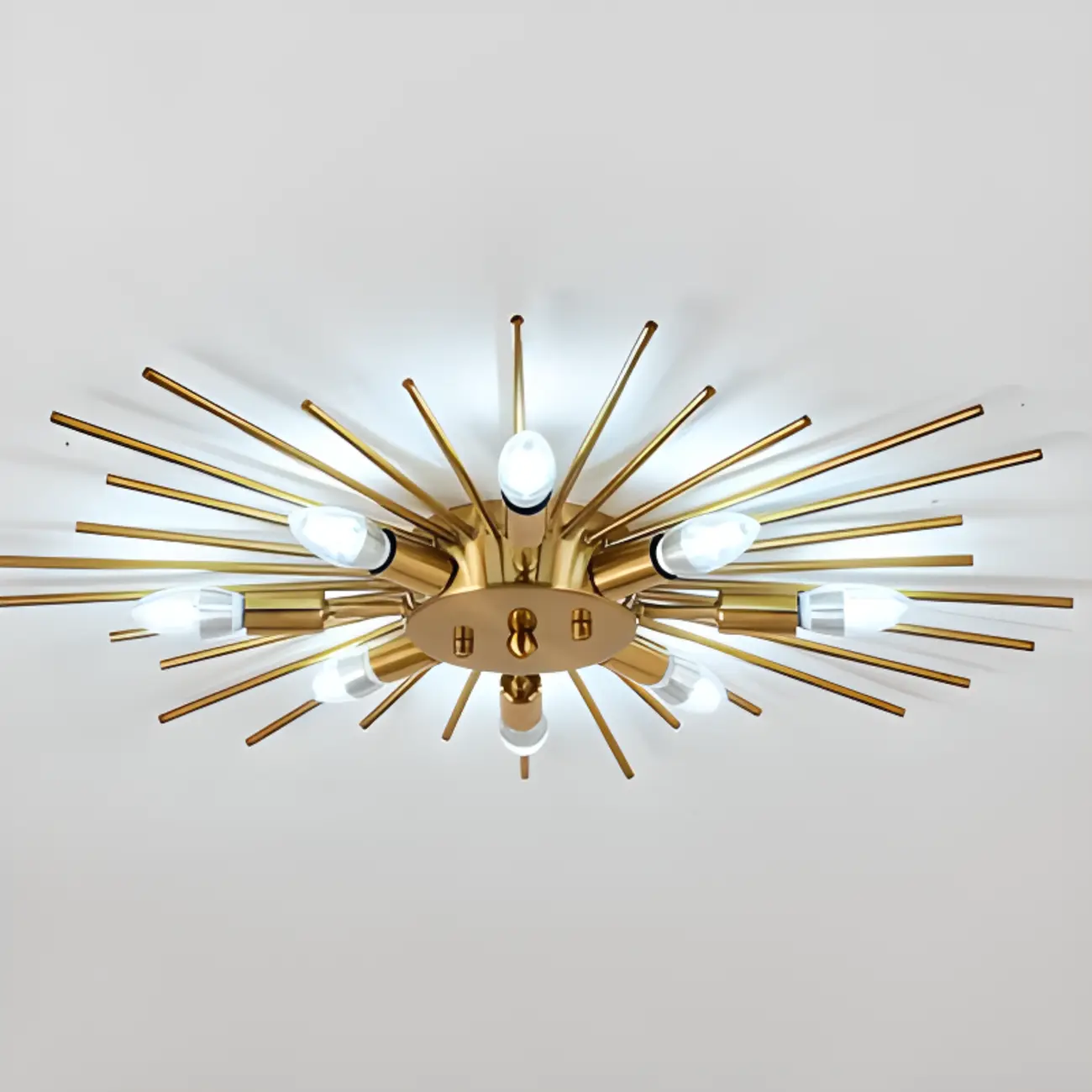 Gold Starburst Sputnik Flush Mount Ceiling Light