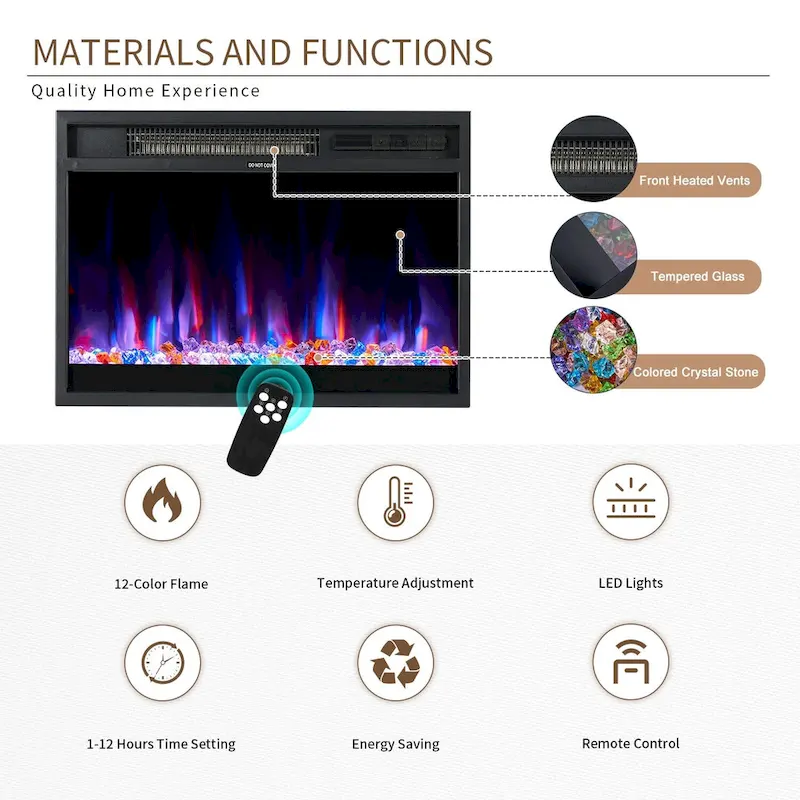 68 TV Cabinet with a 23 Electric Fireplace