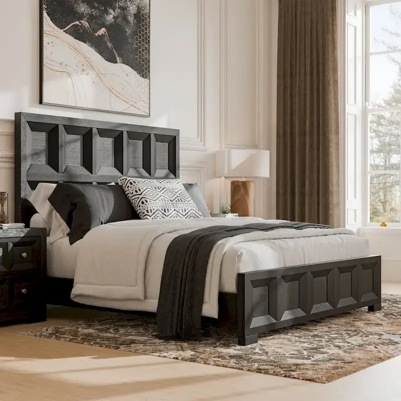 Furniture of America Durem Modern Classic Wood Panel Bed