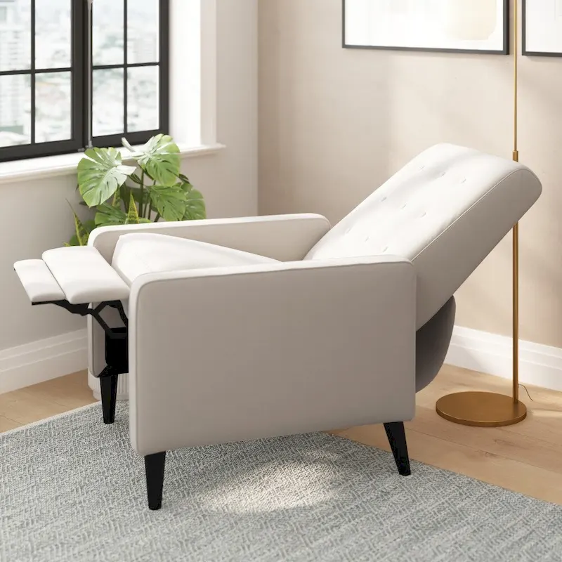Pushback Recliner with Button Tufted Back