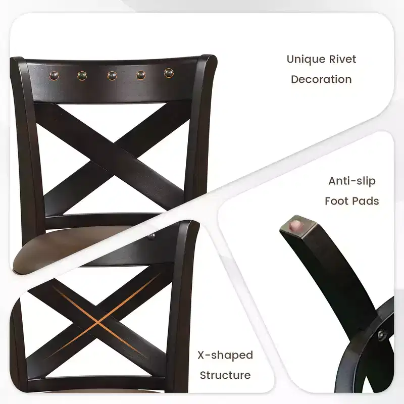 31 Swivel Bar Stool Bar Height PU Leather Seat Rubber Wood Legs Footrest