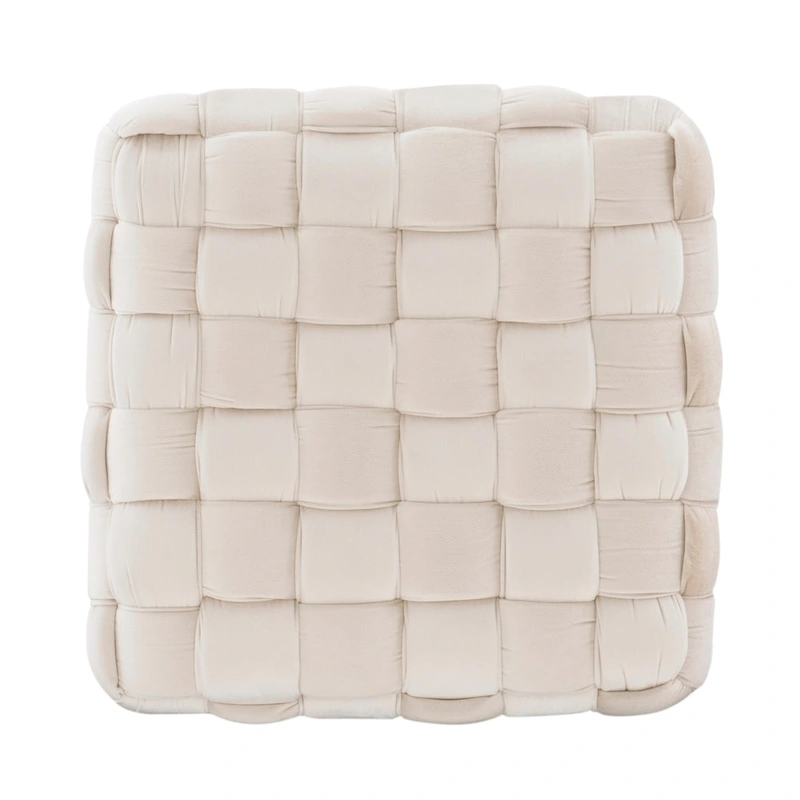 Newbury Handwoven Velvet Square Ottoman