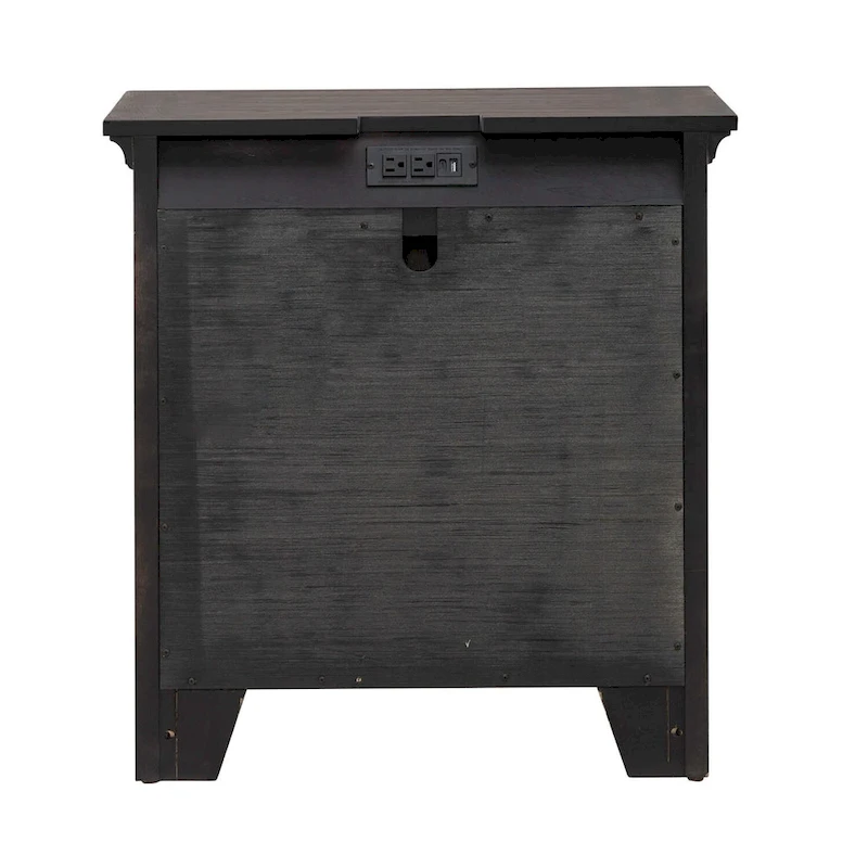 Paradise Valley Saddle Brown Nightstand with Charging Station