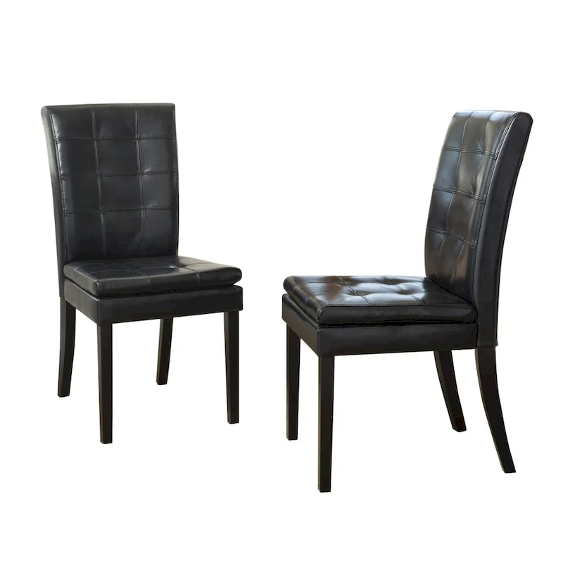 Crayton Leather Dining Chair (Set of 2) by Christopher Knight Home
