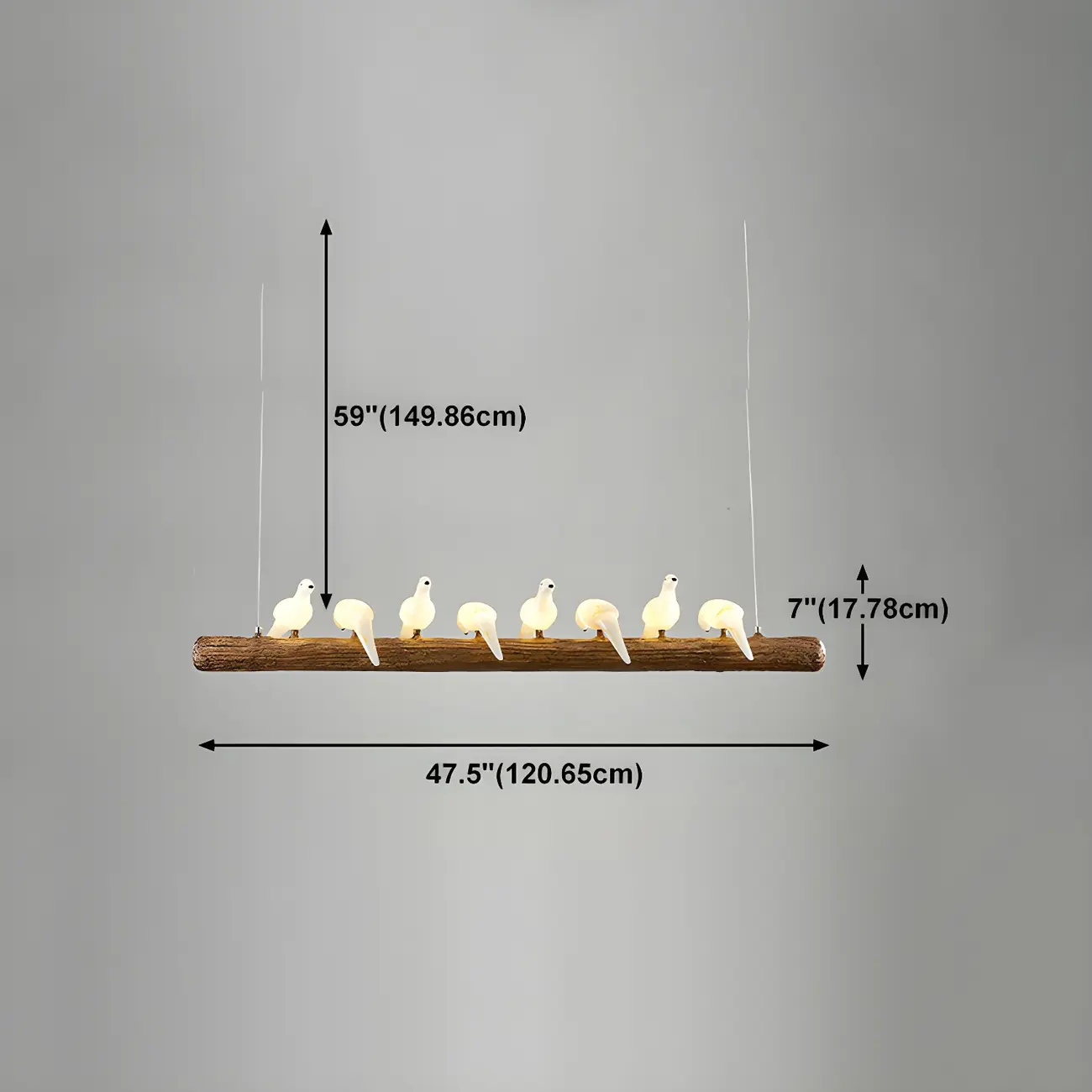 Rustic Wood LED Bird Island Chandelier