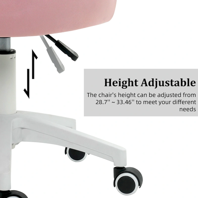 XINMICS Modern Velvet Task Chair 360 Swivel Adjustable Height Office Chair