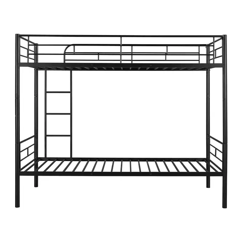 Bellemave Twin Over Twin Metal Bunk Bed, Sturdy Steel Frame, Black Finish, Converts to Two Twin Beds, Heavy-Duty Slats, No Box Spring Needed