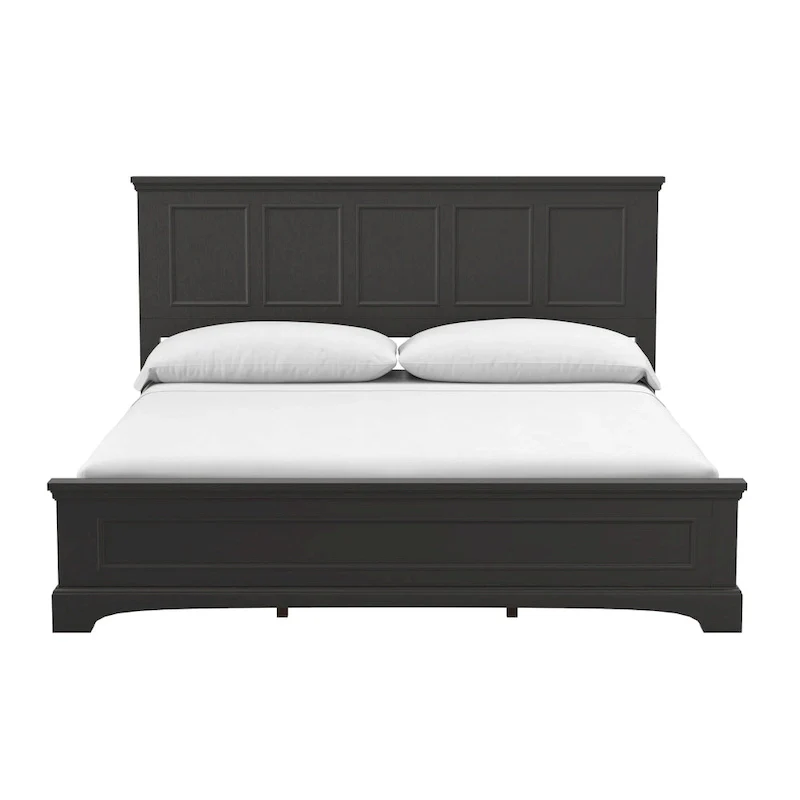 Farmhouse Basics Rustic Black Finish Panel Bed Set