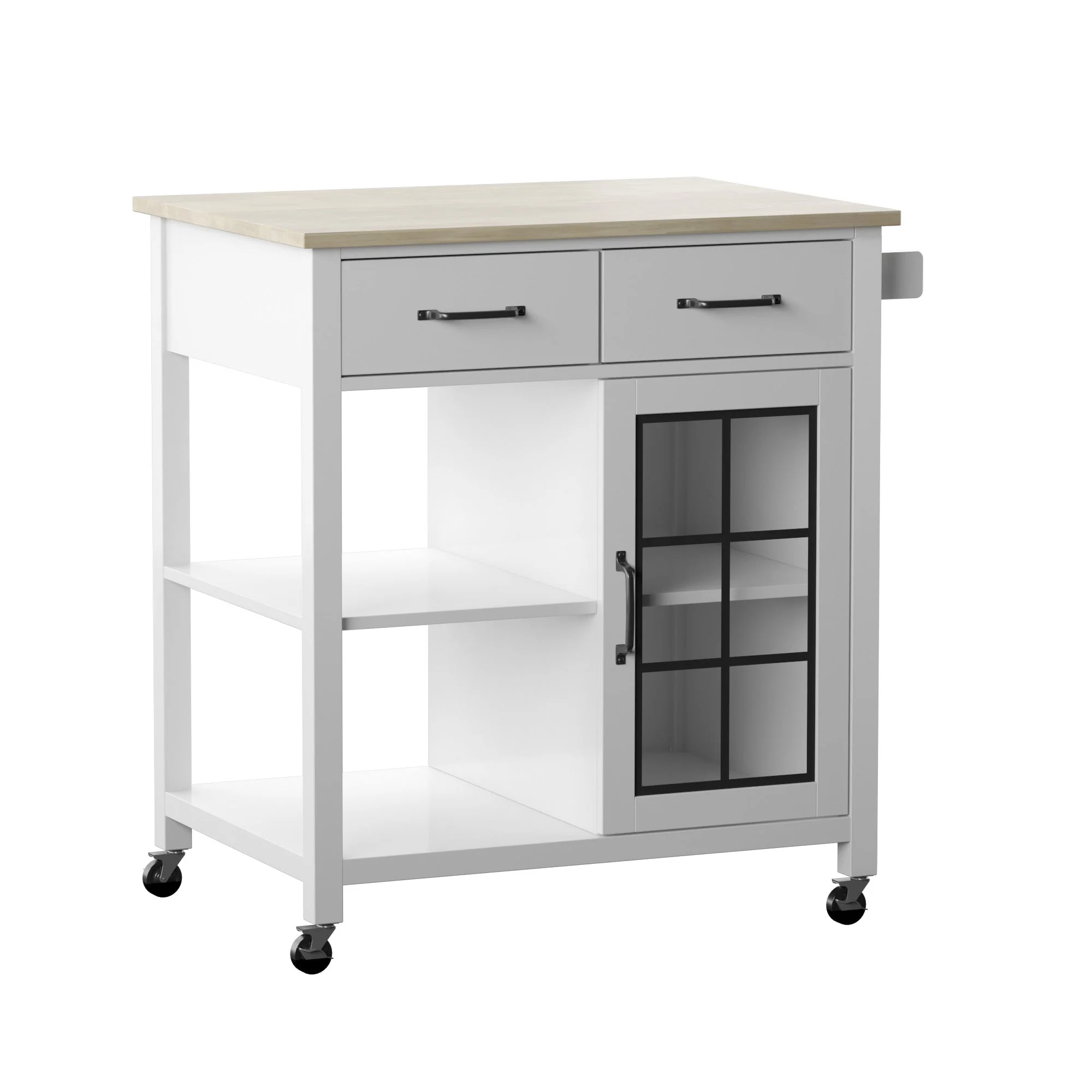 Compact Rolling Kitchen Island Cart with Storage