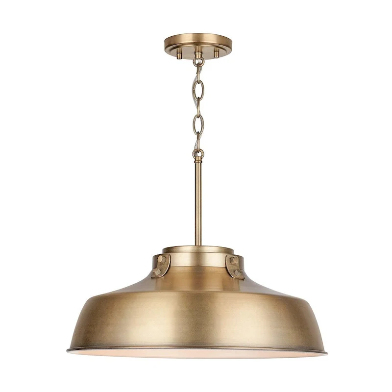1-light Aged Brass Pendant Fixture - Aged Brass - Aged Brass