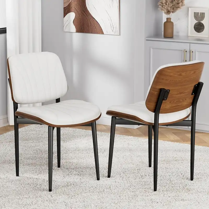 Mid Century Modern Dining Chairs, Upholstered Dining Chairs Set of 2