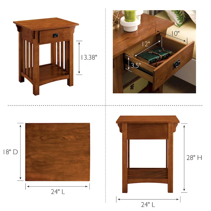 Leick Home Mission Impeccable End Table with Drawer
