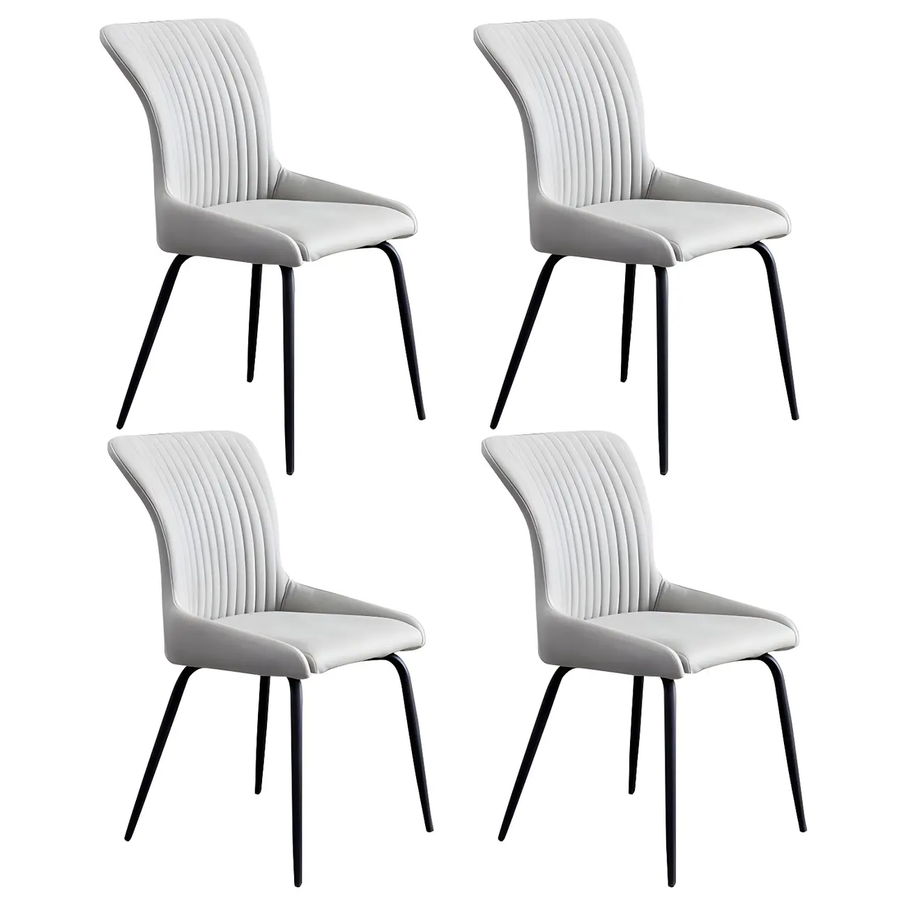 Industrial Dark Gray Armless Kitchen Dining Chairs