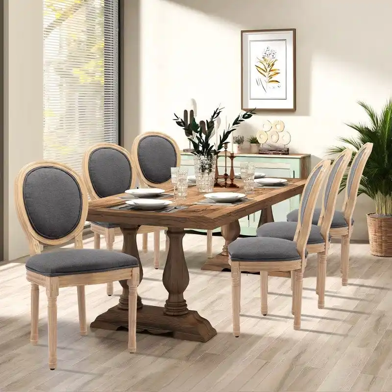 French Dining Chair with Nailhead Trim Set of 6