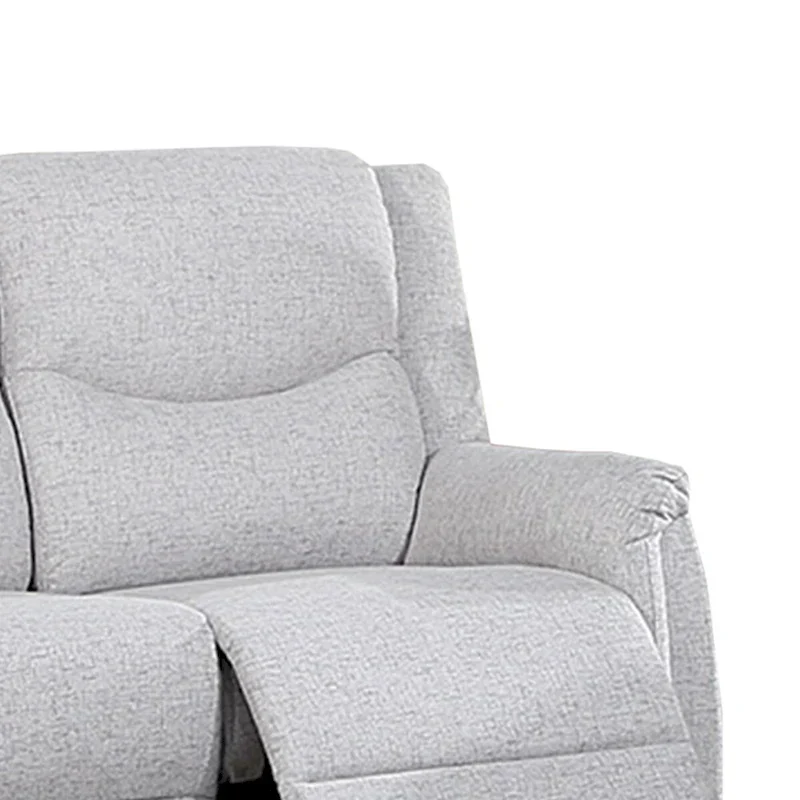 Burlap-Like-Fabric Upholstered Manual Motion Reclining Loveseat