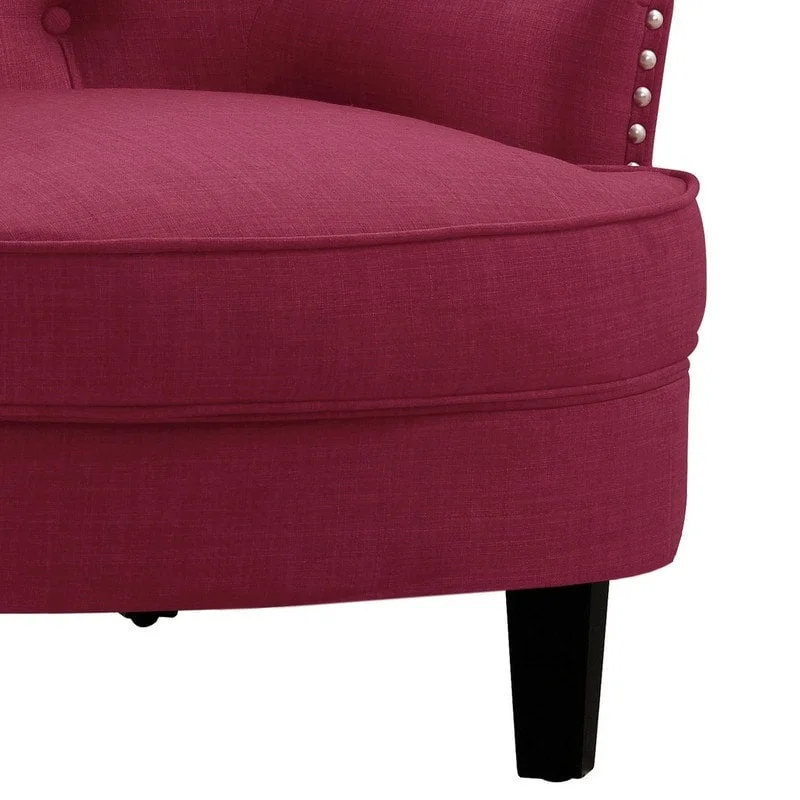 Moser Bay Mignon Velvet / Linen 30  Wide Tufted Wingback Accent Chair