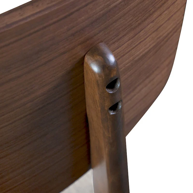 Beau I Mid-century 2-Pack Walnut Dining Chair Set with Boucle Seats