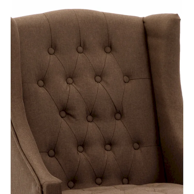 Wingback Chair with Solid Wood Frame, Mid-Century Modern Chair, Accent Chair Extra-Thick Backrest