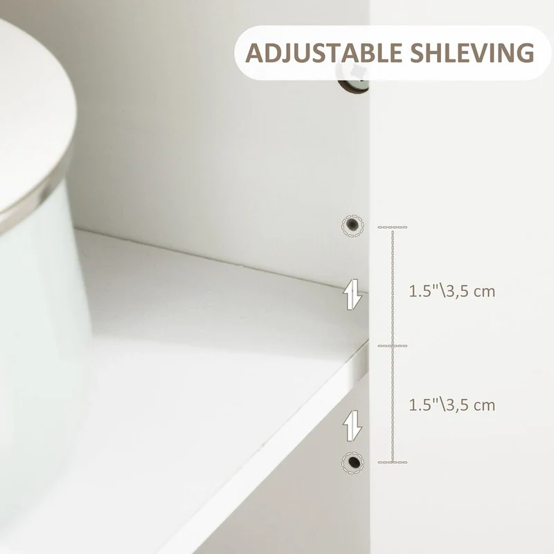 Rolling Adjustable Shelf Kitchen Island with Drawer and 2 Towel Racks