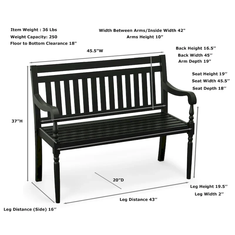 Carolina Living Belmont Outdoor Wooden Bench