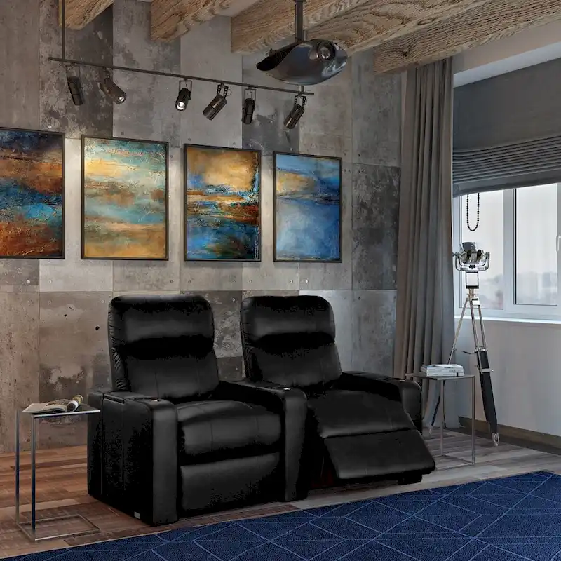 Octane Turbo XL700 Power Leather Home Theater Seating Set (Row of 2)