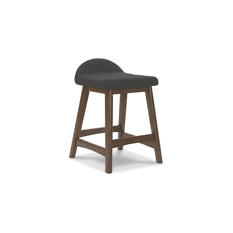 Counter Height Bar Stool, Set of 2, Mid-Century, Polyester, Foam Cushion, Hardwood Frame, Seats 2, Charcoal/Teal/Grey/Yellow