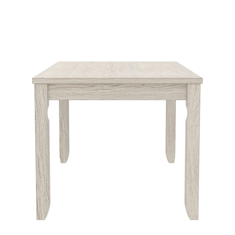 VECELO Grey Solid Wood Dining Table, Kitchen Table with Square Legs, Farmhouse Dining Table