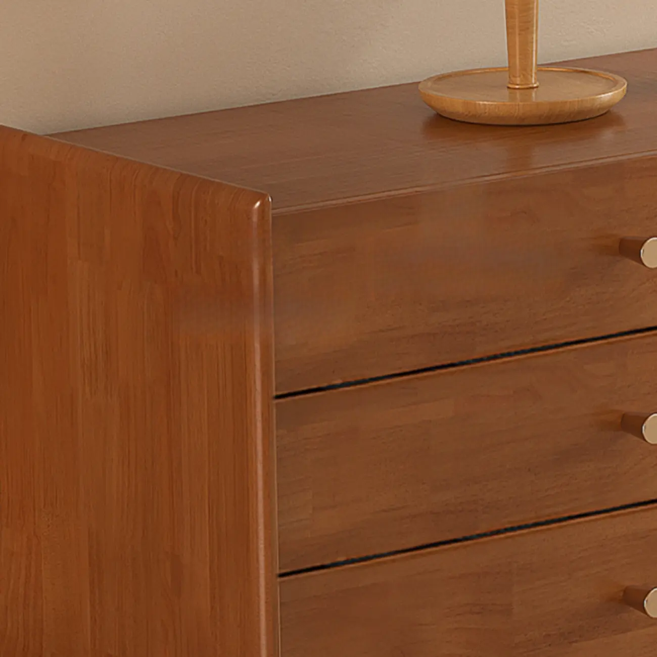 71 Rectangle Cherry Wood TV Stand with Cabinet & Drawers