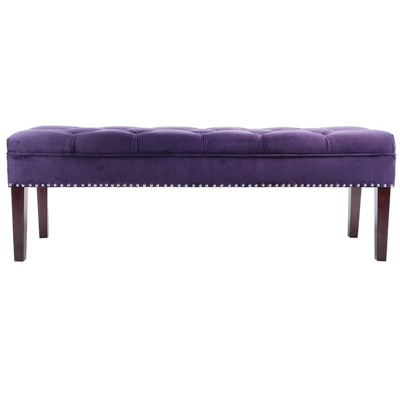 Mid Century Modern Tufted Upholstered Living Room Bench
