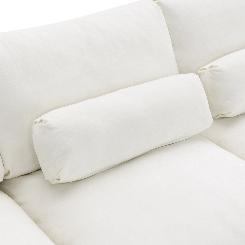 U Shaped Chenille Modular Sectional Cloud Sofa with 2 Ottoman, Pillows