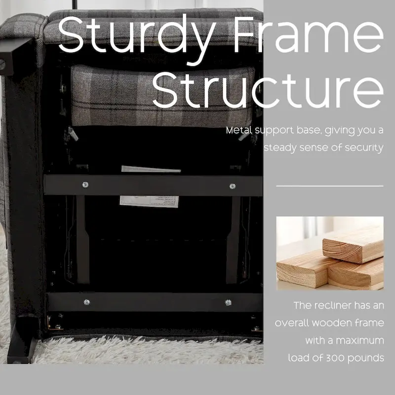 HOMYKA Manual Pushback Recliner Adjustable Accent Chair Wingback Armchair Set of 2