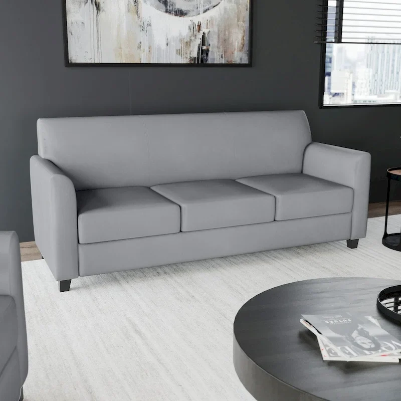 LeatherSoft Sofa with Clean Line Stitched Frame - 70W x 29D x 32.25H