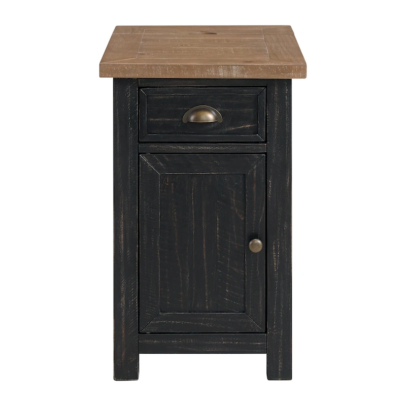 Monterey Solid Wood Chairside End Table with Hidden Power Outlets