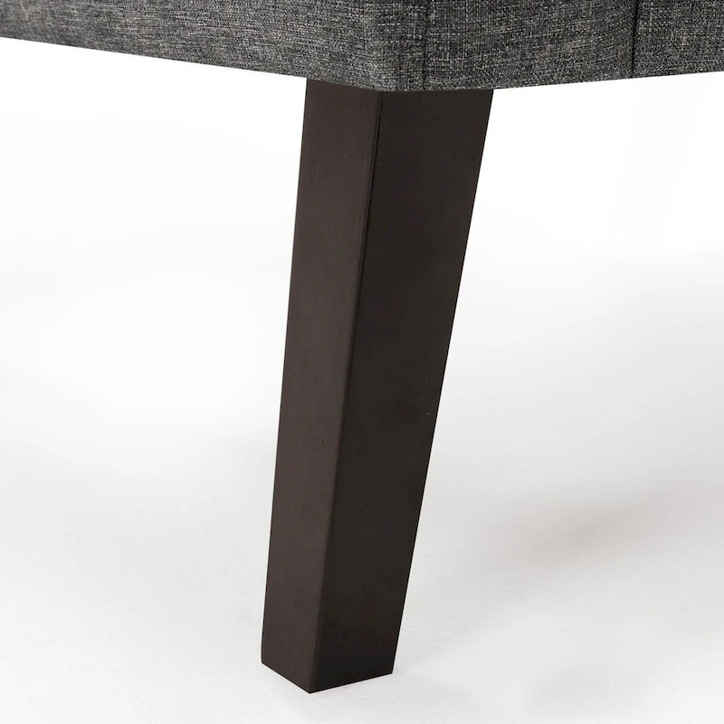 LUE BONA Modern Upholstered Accent Chair Linen Fabric Button Tufted Armchair with Solid Wood Frame - 28.5 W X 27.25 D X 33.75 H