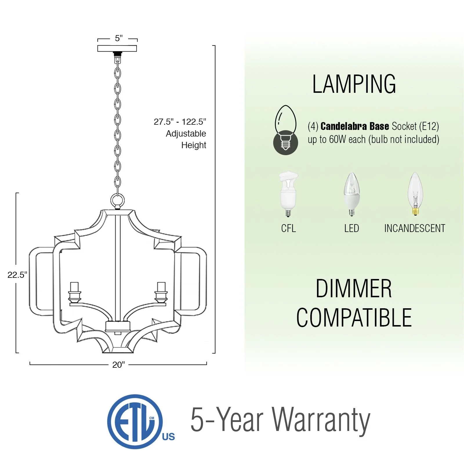 Atwood 23 4-Light Farmhouse Pendant Light Chandelier