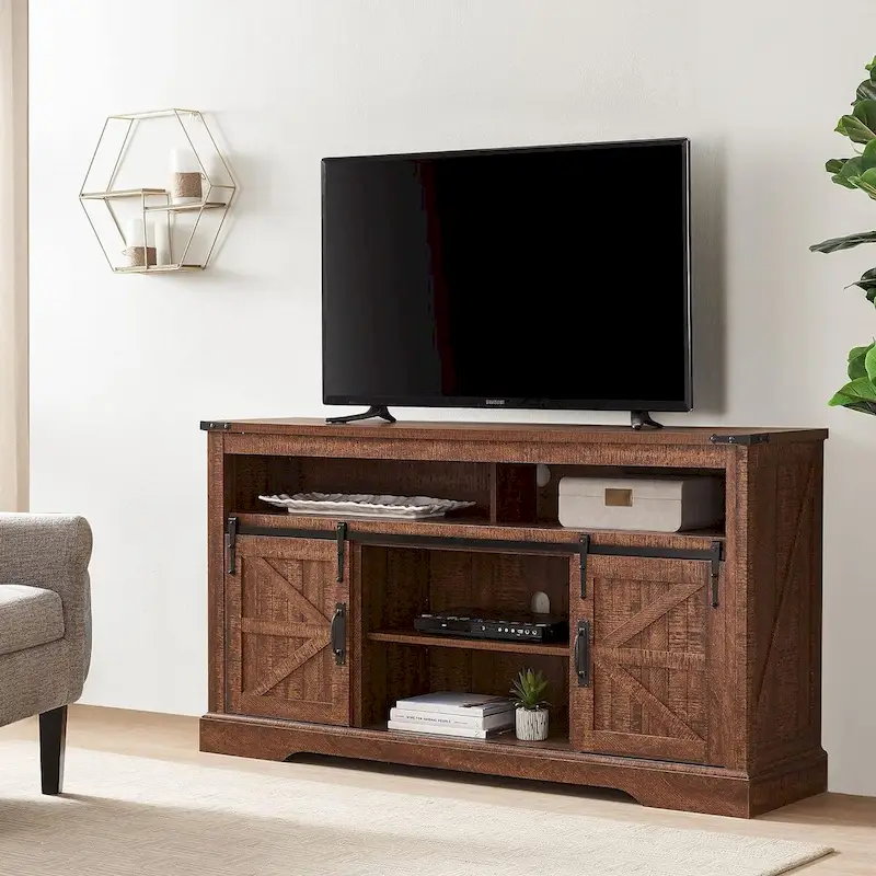 Farmhouse Wood TV Stand, Highboy Entertainment Center, Media Console