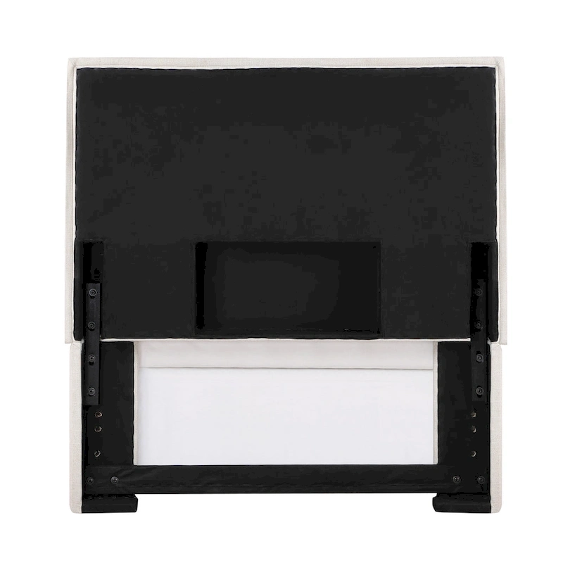 Gemma Sand Upholstered Headboard with Flange Details