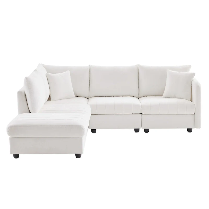 89 Polyester Modular Sectional Sofa with Deep Seat & Ottoman