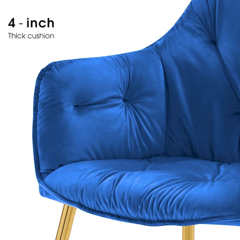 ivinta Tufted Dining Chairs Set of 2, Accent Chair with Solid Gold Plated Legs