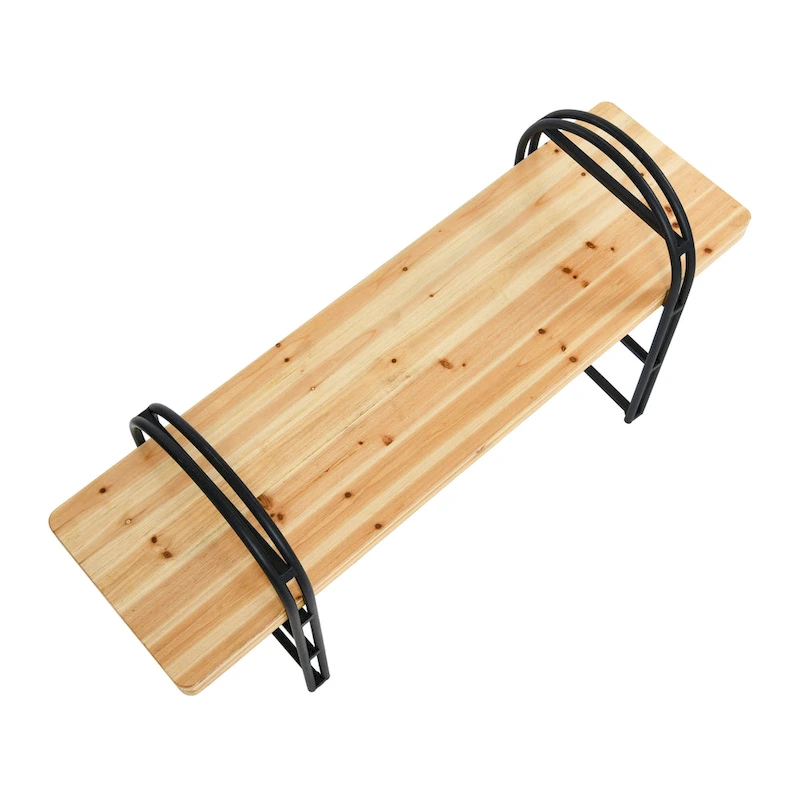 Wood and Metal Bench