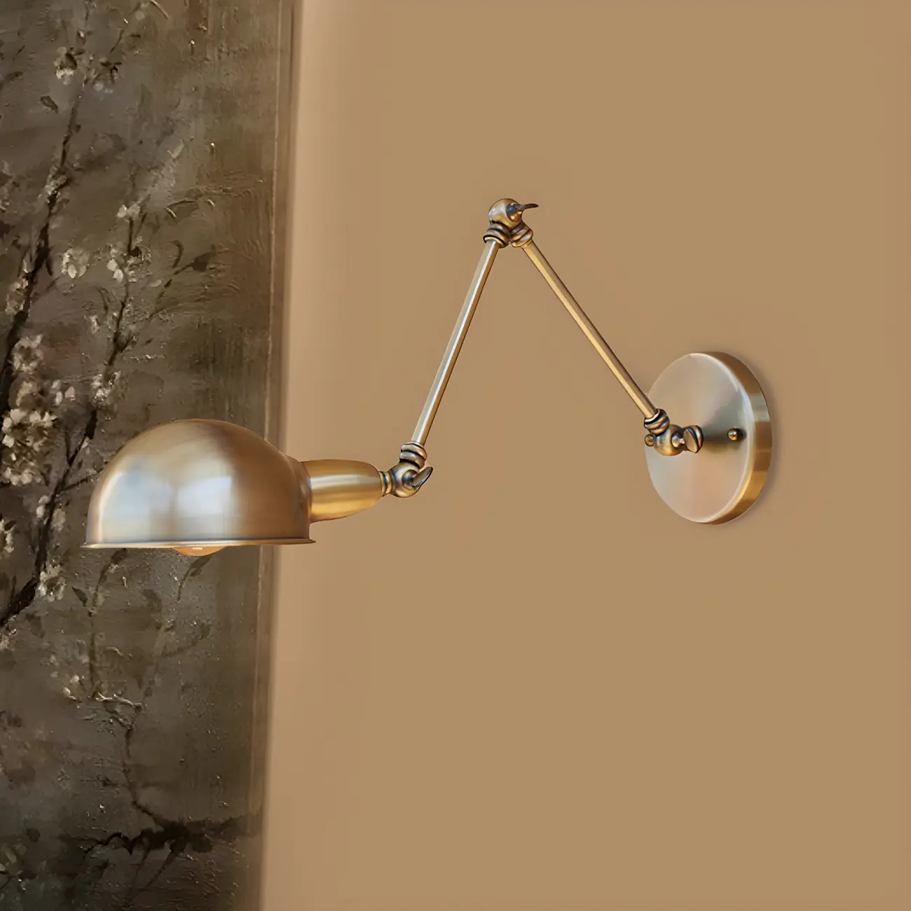 Retro Dome Metal Swing Arm Wall Light