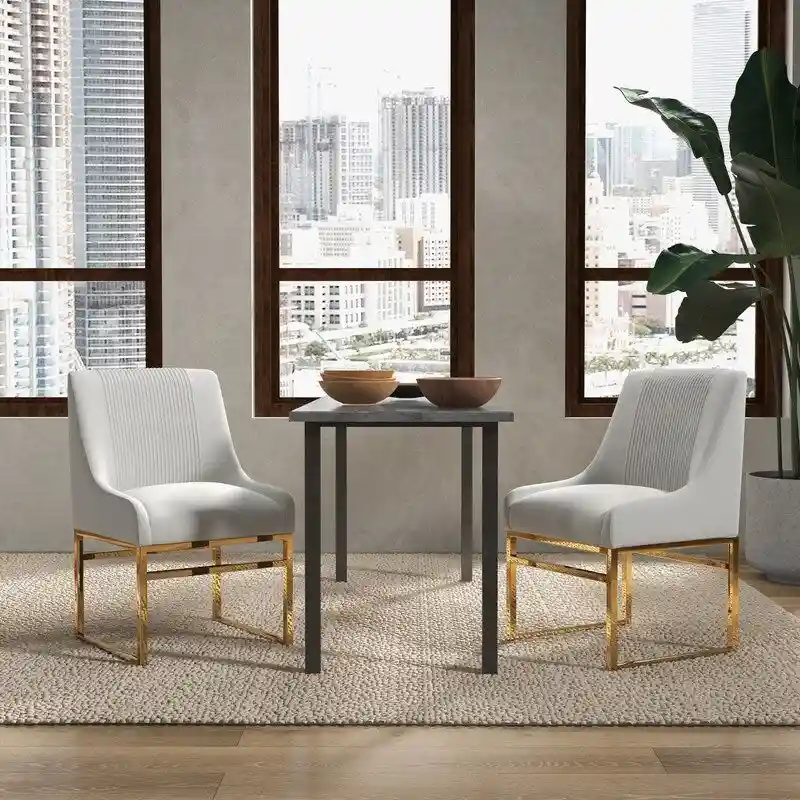 SEYNAR Contempoary Velvet Dining Chair with Metal Frame Legs, set of 2